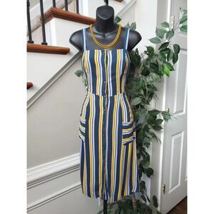 Xhilaration Women Multicolor Stripe 100% Rayon Button Front Knee Length Dress XS
